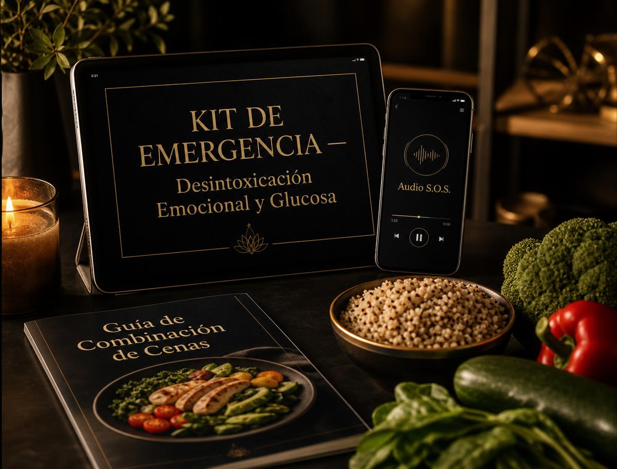 Kit de Emergencia LS35: audio S.O.S., guía de combinación de alimentos y checklist nocturno en tablet, celular e impreso